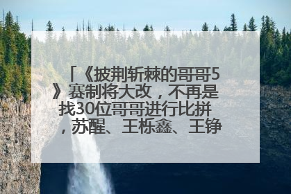 《披荆斩棘的哥哥5》赛制将大改，不再是找30位哥哥进行比拼，苏醒、王栎鑫、王铮亮、张远等多名男团选手被曝将参加