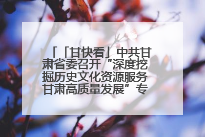 「甘快看」中共甘肃省委召开“深度挖掘历史文化资源服务甘肃高质量发展”专题协商座谈会 胡昌升主持并讲话