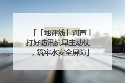 「地评线」河声丨打好防汛抗旱主动仗，筑牢水安全屏障