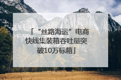 “丝路海运”电商快线集装箱吞吐量突破10万标箱