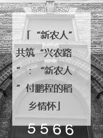“新农人”共筑“兴农路”：“新农人”付鹏程的稻乡情怀