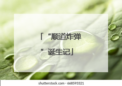 “顺道炸弹”诞生记