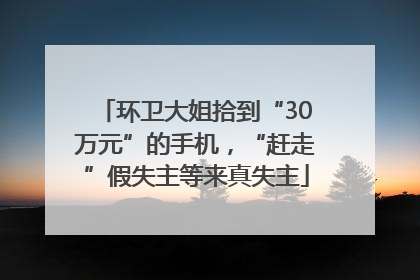 环卫大姐拾到“30万元”的手机，“赶走”假失主等来真失主
