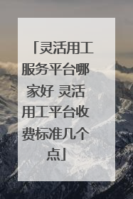 灵活用工服务平台哪家好 灵活用工平台收费标准几个点