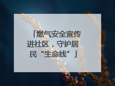 燃气安全宣传进社区，守护居民“生命线”