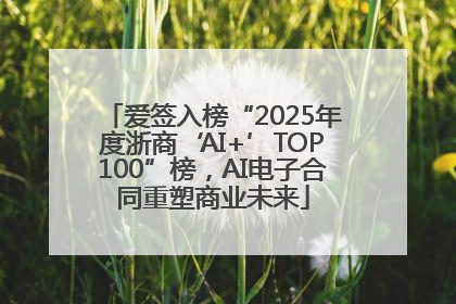 爱签入榜“2025年度浙商‘AI+’TOP100”榜，AI电子合同重塑商业未来