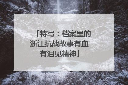 特写：档案里的浙江抗战故事有血有泪见精神