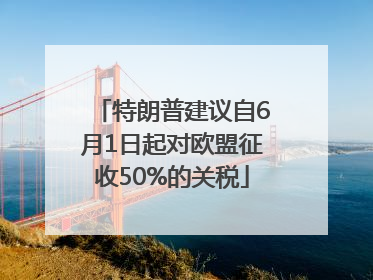特朗普建议自6月1日起对欧盟征收50%的关税