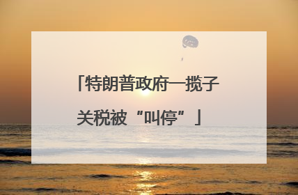 特朗普政府一揽子关税被“叫停”