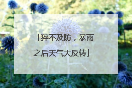 猝不及防，暴雨之后天气大反转