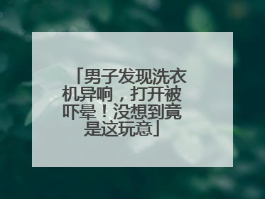 男子发现洗衣机异响，打开被吓晕！没想到竟是这玩意