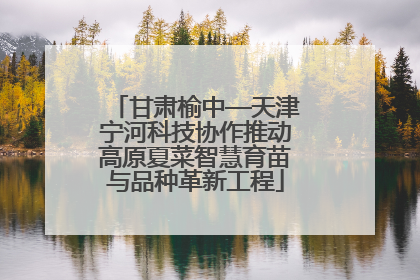 甘肃榆中—天津宁河科技协作推动高原夏菜智慧育苗与品种革新工程