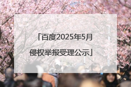 百度2025年5月侵权举报受理公示