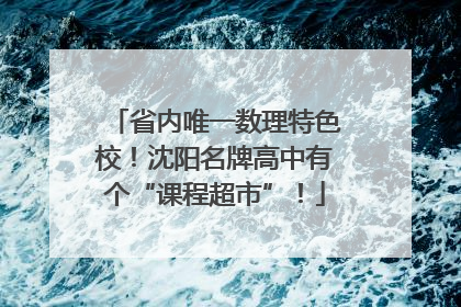 省内唯一数理特色校！沈阳名牌高中有个“课程超市”！