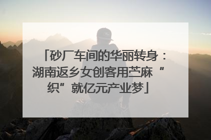 砂厂车间的华丽转身：湖南返乡女创客用苎麻“织”就亿元产业梦
