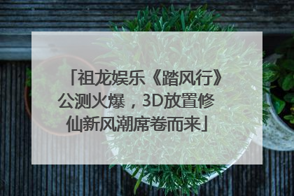 祖龙娱乐《踏风行》公测火爆，3D放置修仙新风潮席卷而来