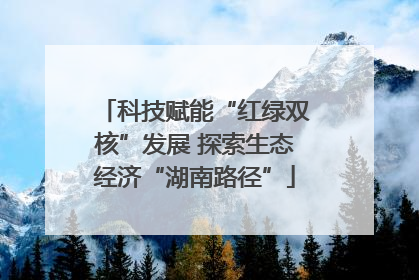 科技赋能“红绿双核”发展 探索生态经济“湖南路径”