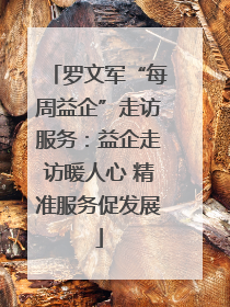 罗文军“每周益企”走访服务：益企走访暖人心 精准服务促发展