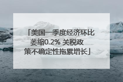 美国一季度经济环比萎缩0.2% 关税政策不确定性拖累增长