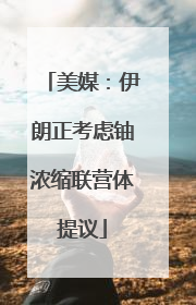 美媒：伊朗正考虑铀浓缩联营体提议