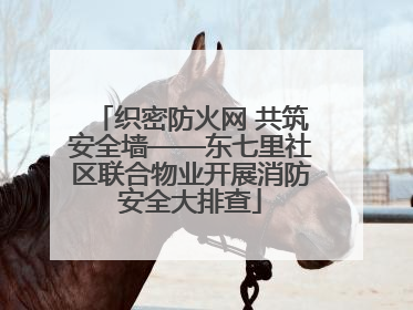 织密防火网 共筑安全墙——东七里社区联合物业开展消防安全大排查