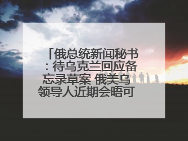 俄总统新闻秘书：待乌克兰回应备忘录草案 俄美乌领导人近期会晤可能性小