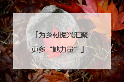 为乡村振兴汇聚更多“她力量”