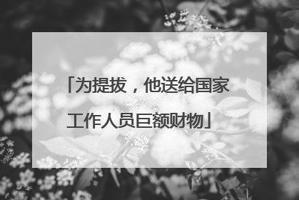为提拔，他送给国家工作人员巨额财物