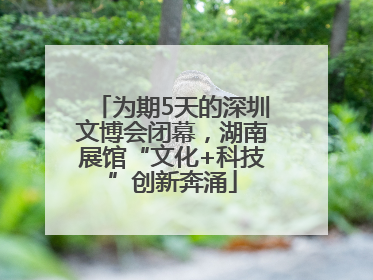 为期5天的深圳文博会闭幕，湖南展馆“文化+科技”创新奔涌