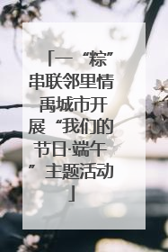 一“粽”串联邻里情 禹城市开展“我们的节日·端午”主题活动