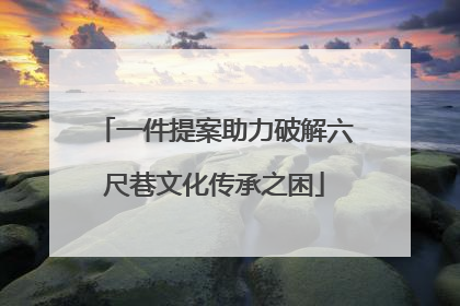 一件提案助力破解六尺巷文化传承之困
