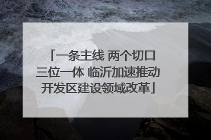 一条主线 两个切口 三位一体 临沂加速推动开发区建设领域改革