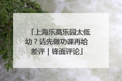 上海乐高乐园太低幼？请先做功课再给差评｜锋面评论
