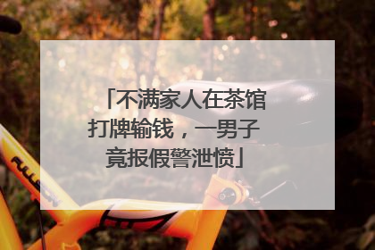 不满家人在茶馆打牌输钱，一男子竟报假警泄愤