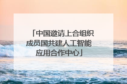 中国邀请上合组织成员国共建人工智能应用合作中心