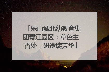 乐山城北幼教育集团青江园区：草色生香处，研途绽芳华