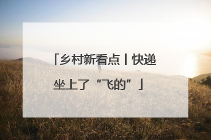 乡村新看点丨快递坐上了“飞的”