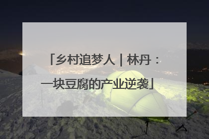 乡村追梦人｜林丹：一块豆腐的产业逆袭