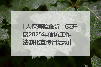 人保寿险临沂中支开展2025年信访工作法制化宣传月活动
