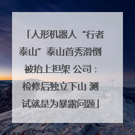 人形机器人“行者泰山”泰山首秀滑倒被抬上担架 公司：检修后独立下山 测试就是为暴露问题
