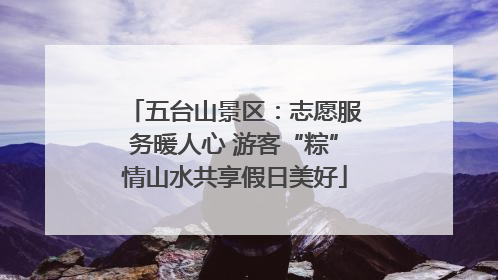 五台山景区：志愿服务暖人心 游客“粽”情山水共享假日美好