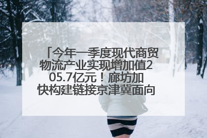 今年一季度现代商贸物流产业实现增加值205.7亿元！廊坊加快构建链接京津冀面向全世界的物流通道