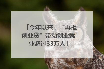 今年以来，“再担创业贷”带动创业就业超过33万人