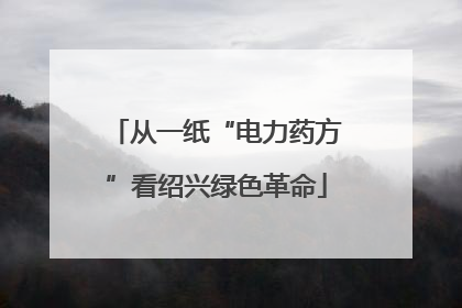 从一纸“电力药方”看绍兴绿色革命