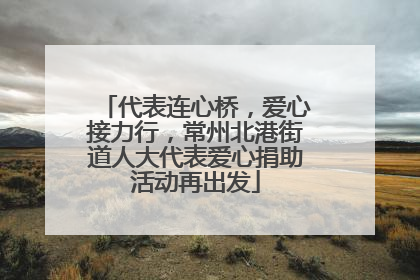 代表连心桥，爱心接力行，常州北港街道人大代表爱心捐助活动再出发