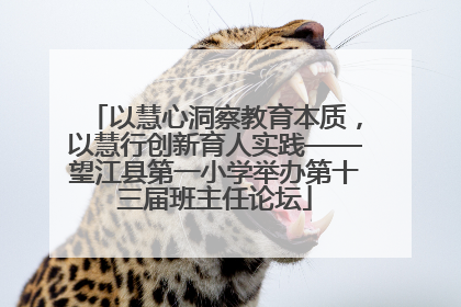 以慧心洞察教育本质，以慧行创新育人实践——望江县第一小学举办第十三届班主任论坛