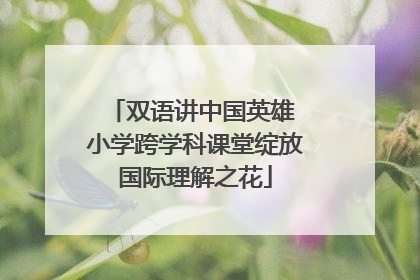 双语讲中国英雄 小学跨学科课堂绽放国际理解之花