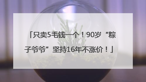 只卖5毛钱一个！90岁“粽子爷爷”坚持16年不涨价！