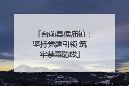台前县侯庙镇：坚持党建引领 筑牢禁毒防线
