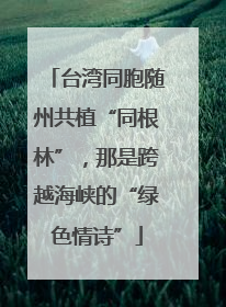 台湾同胞随州共植“同根林”，那是跨越海峡的“绿色情诗”